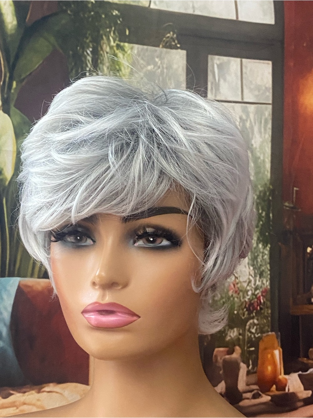 CLEARANCE Silver smoke Gray Pixie bob Wig